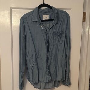 American Eagle Outfitters Light Blue Women's Button-Down Shirt